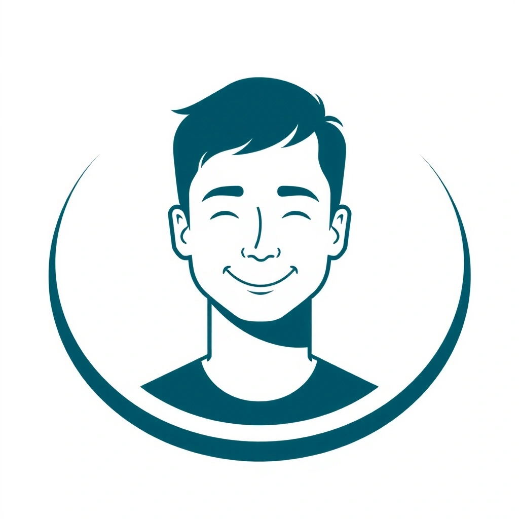 A stylized abstract icon of a person with a warm, welcoming smile, encircled by a protective shape, symbolizing client focus and personalized care.
