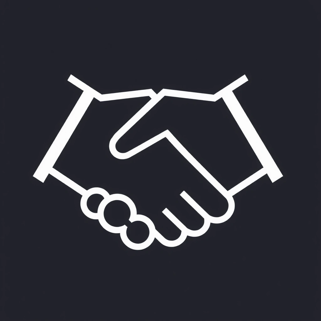 Two hands clasped in a firm handshake, symbolizing integrity, trust, and partnership.