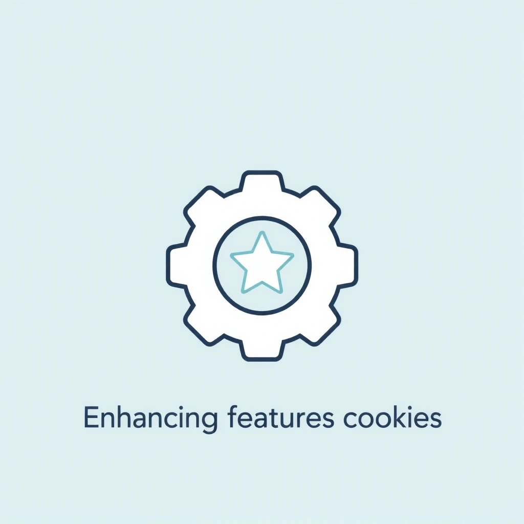 Functionality cookies icon, a gear with a star