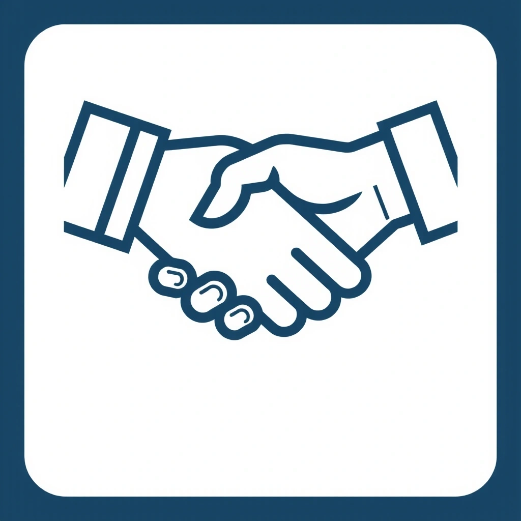Shaking hands icon representing trust and reliability