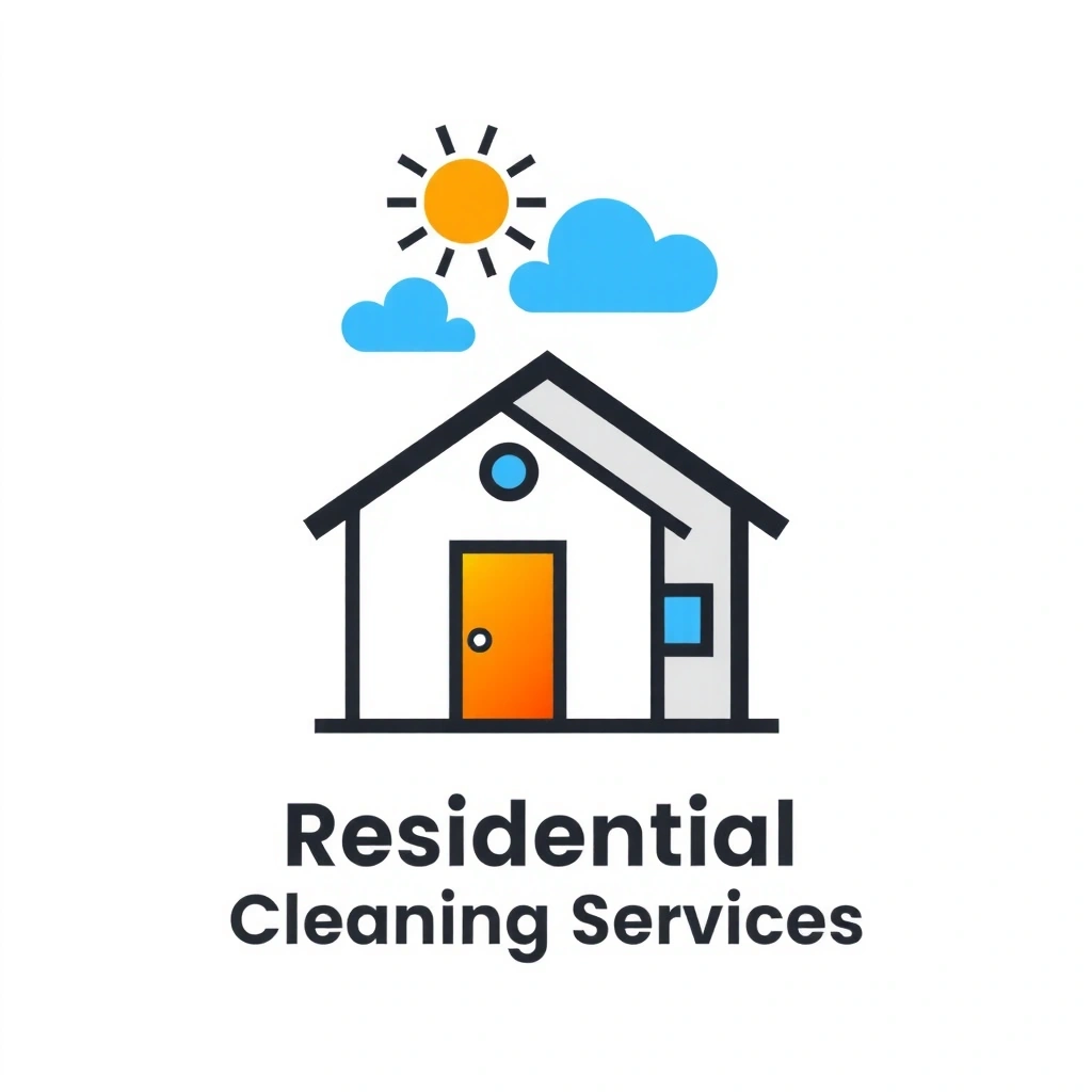 Stylized house icon representing residential cleaning