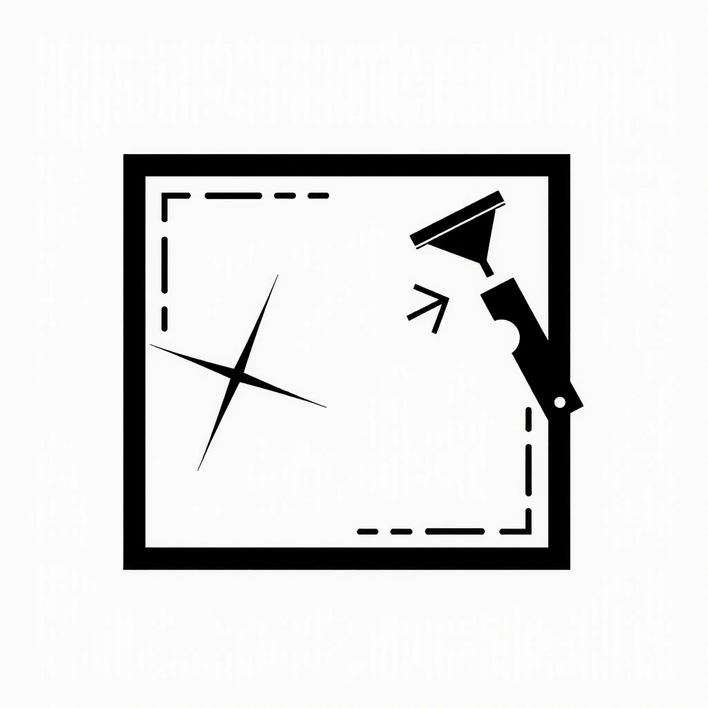 Icon representing window cleaning with a squeegee and sparkling window