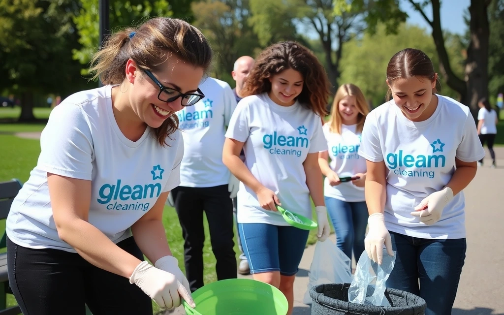 Gleamcraft team participating in a community clean-up event